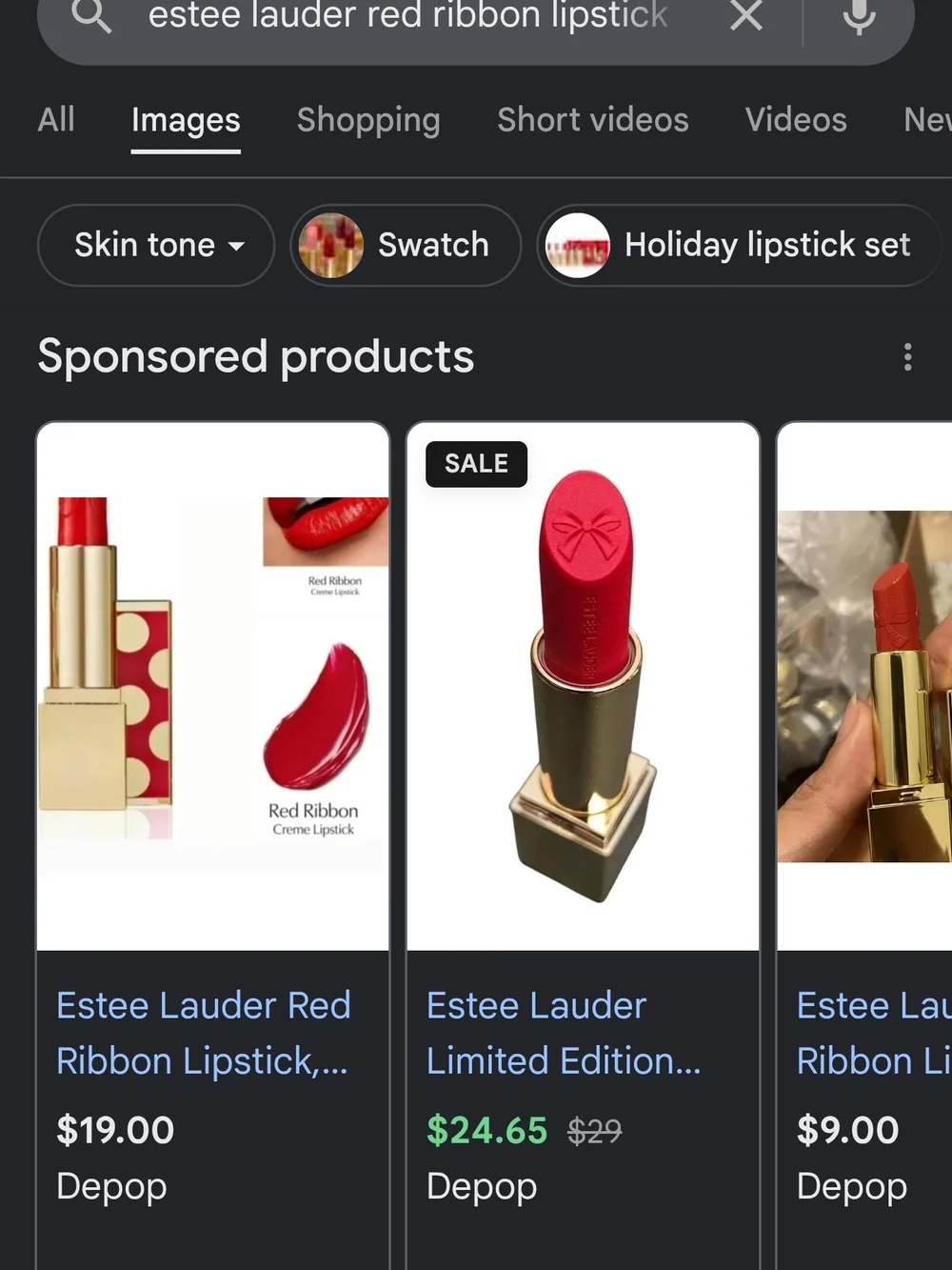Estée Lauder Red Lipstick — Vibrant Red